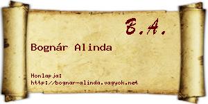 Bognár Alinda névjegykártya